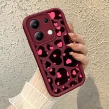 HONTINGA Xiaomi Redmi Note 13 ile Uyumlu Kılıfı Düşüme Önleyici Basitlik Anti Düşme Kamera Korumali Kalp Petalleri Bordo Desen Yumuşak Silikon Telefon Kılıfı Kadın ve Erkek Için Uygundur K2-7124