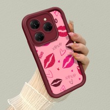 HONTINGA Tecno Spark 20 Pro ile Uyumlu Kılıfı Düşüme Önleyici Basitlik Anti Düşme Kamera Korumali Elma Bordo Desen Yumuşak Silikon Telefon Kılıfı Kadın ve Erkek Için Uygundur K2-7125