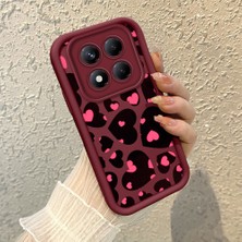 HONTINGA Xiaomi Redmi Note 14 Pro Plus ile Uyumlu Kılıfı Düşüme Önleyici Basitlik Anti Düşme Kamera Korumali Kalp Petalleri Bordo Desen Yumuşak Silikon Telefon Kılıfı Kadın ve Erkek Için Uygundur K2-7124