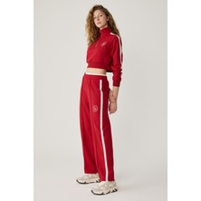 Urban Beat Kımıko Kadın Beli Lastikli Relaxed Küçük Baskılı Kırmızı Eşofman Altı