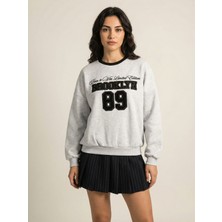 Okka Moda Brooklyn Baskılı Oversize Sweatshirt