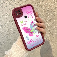 HONTINGA Xiaomi Redmi 10A ile Uyumlu Kılıfı Düşüme Önleyici Basitlik Anti Düşme Kamera Korumali Saç Bantı Knotu Bordo Desen Yumuşak Silikon Telefon Kılıfı Kadın ve Erkek Için Uygundur K2-7123