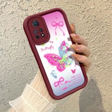 HONTINGA Xiaomi Redmi Note 11 Pro 4g ile Uyumlu Kılıfı Düşüme Önleyici Basitlik Anti Düşme Kamera Korumali Saç Bantı Knotu Bordo Desen Yumuşak Silikon Telefon Kılıfı Kadın ve Erkek Için Uygundur K2-7123