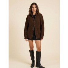 Okka Moda Kahve Çift Fermuarlı Hırka