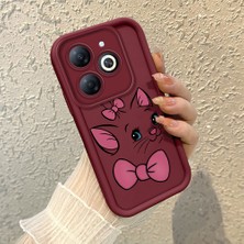 HONTINGA Infinix Smart 8 ile Uyumlu Kılıfı Düşüme Önleyici Basitlik Anti Düşme Kamera Korumali Bant Knotu Bordo Desen Yumuşak Silikon Telefon Kılıfı Kadın ve Erkek Için Uygundur K2-7122