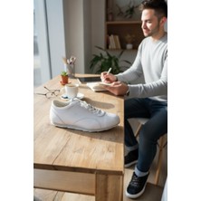 Enoch Erkek Günlük Spor Ayakkabı Ince Tabanlı Sneaker Minimalist Logolu Ofis ve Rahat Yürüyüş Modeli