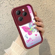 HONTINGA Infinix Hot 40 ile Uyumlu Kılıfı Düşüme Önleyici Basitlik Anti Düşme Kamera Korumali Saç Bantı Knotu Bordo Desen Yumuşak Silikon Telefon Kılıfı Kadın ve Erkek Için Uygundur K2-7123