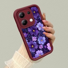 HONTINGA Xiaomi Redmi Note 13 ile Uyumlu Kılıfı Düşüme Önleyici Basitlik Anti Düşme Kamera Korumali Kalp Petalleri Bordo Desen Yumuşak Silikon Telefon Kılıfı Kadın ve Erkek Için Uygundur K2-7124
