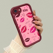 HONTINGA iPhone Se 2020 ile Uyumlu Kılıfı Düşüme Önleyici Basitlik Anti Düşme Kamera Korumali Elma Bordo Desen Yumuşak Silikon Telefon Kılıfı Kadın ve Erkek Için Uygundur K2-7125