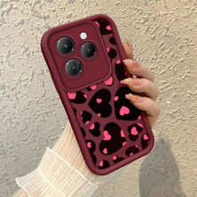 HONTINGA Infinix Hot 40 ile Uyumlu Kılıfı Düşüme Önleyici Basitlik Anti Düşme Kamera Korumali Kalp Petalleri Bordo Desen Yumuşak Silikon Telefon Kılıfı Kadın ve Erkek Için Uygundur K2-7124