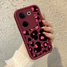 HONTINGA Tecno Camon 20 Pro 4g ile Uyumlu Kılıfı Düşüme Önleyici Basitlik Anti Düşme Kamera Korumali Kalp Petalleri Bordo Desen Yumuşak Silikon Telefon Kılıfı Kadın ve Erkek Için Uygundur K2-7124
