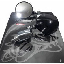 GTEM Sa 06  Cnc Siyah Cafe Racer Ayna Takım Füme Cam