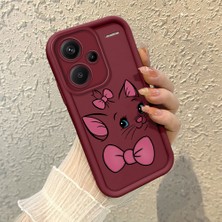 HONTINGA Xiaomi Redmi Note 13 Pro Plus 5g ile Uyumlu Kılıfı Düşüme Önleyici Basitlik Anti Düşme Kamera Korumali Bant Knotu Bordo Desen Yumuşak Silikon Telefon Kılıfı Kadın ve Erkek Için Uygundur K2-7122