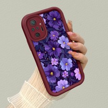 HONTINGA Xiaomi Redmi Note 10 Pro ile Uyumlu Kılıfı Düşüme Önleyici Basitlik Anti Düşme Kamera Korumali Kalp Petalleri Bordo Desen Yumuşak Silikon Telefon Kılıfı Kadın ve Erkek Için Uygundur K2-7124