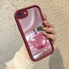HONTINGA iPhone 7 ile Uyumlu Kılıfı Düşüme Önleyici Basitlik Anti Düşme Kamera Korumali Elma Bordo Desen Yumuşak Silikon Telefon Kılıfı Kadın ve Erkek Için Uygundur K2-7125