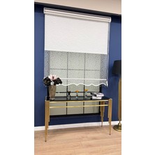 Volper Mekanik VP2012 Çift Mekanizmalı Tül ve Stor Perde Dal Desenli Ekru (Boncuklu)