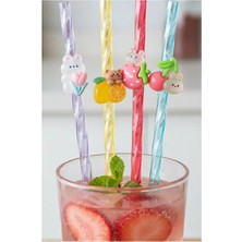 Dorsa 4' Lü Plastik Figürlü Pipet