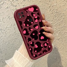 HONTINGA Xiaomi Redmi 9c ile Uyumlu Kılıfı Düşüme Önleyici Basitlik Anti Düşme Kamera Korumali Kalp Petalleri Bordo Desen Yumuşak Silikon Telefon Kılıfı Kadın ve Erkek Için Uygundur K2-7124