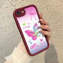HONTINGA iPhone 7 ile Uyumlu Kılıfı Düşüme Önleyici Basitlik Anti Düşme Kamera Korumali Saç Bantı Knotu Bordo Desen Yumuşak Silikon Telefon Kılıfı Kadın ve Erkek Için Uygundur K2-7123