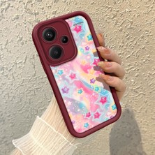HONTINGA Xiaomi Redmi Note 13 Pro Plus 5g ile Uyumlu Kılıfı Düşüme Önleyici Basitlik Anti Düşme Kamera Korumali Gökkuşağı Kalbi Bordo Desen Yumuşak Silikon Telefon Kılıfı Kadın ve Erkek Için Uygundur K2-7126