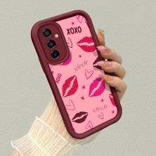 HONTINGA Samsung Galaxy M23 ile Uyumlu Kılıfı Düşüme Önleyici Basitlik Anti Düşme Kamera Korumali Elma Bordo Desen Yumuşak Silikon Telefon Kılıfı Kadın ve Erkek Için Uygundur K2-7125