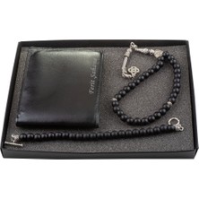 Hediye Shop Kişiye ve Isme Özel Siyah Cüzdan, Tesbih ve Bileklik Seti