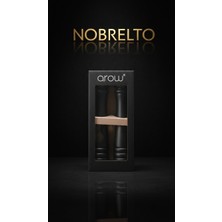 Nobrelto Kitchen Design Lab Mat Siyah Ahşap Tuz Karabiber Değirmeni Seti - 2 Adet Büyük Boy  Baharat Öğütücü