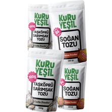 Kuru Yeşil Kuru Sebze Tozu Paketi – 400 Gr – Soğan Tozu – Sarımsak Tozu – Doğal Sebze Tozu - 4x100 Gr