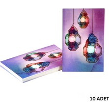 Roco Paper Co. Ramazan Fener Temalı Hediye ve Tebrik Kartı, 10 Adet, Ambalaj ve Paketleme Etiketi, 6x8 cm