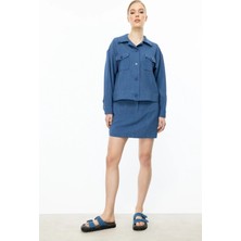 On Triko Yandan Cepli Şort Etek 54203