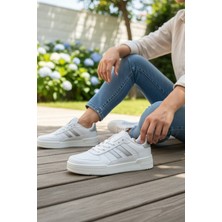 Enoch Günlük Spor Ayakkabı Kalın Tabanlı Sneaker 3 Çizgili ve Oluklu Tabanlı Unisex Court Modeli