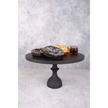 Justwood Mummy Siyah 30 cm Şekilli Ayaklı Pasta Sunum Tabağı