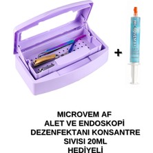 Ellea Nail Çift Bölmeli Manikür Pedikür Aletleri Sterilizasyon Kutusu ve Konsantre Dezenfektan Sıvısı Hediyeli