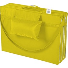 Bysay Şezlong Minderi Kamp Minderi Fermuarlı Şapkalı 4 cm (Sarı)