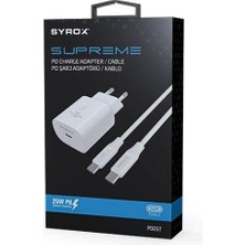 Syrox PD25T Type-C Başlık Iki Ucu Type-C Kablo 25W Pd Quıck Şarj