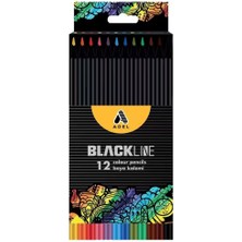 Adel Blackline 12 Renk Tam Boy Boya Kalemi Ergonomik Üçgen Gövde Yeni Seri