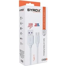 Syrox C109 Type-C Ultra Hızlı Quick Şarj Kablosu, Data Kablosu 3.0A 18W