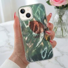 iPhone 13/14/15 Kılıf Hologramlı Caretta Kaplumbağa Desenli Darbe Emici Kamera Korumalı Silikon