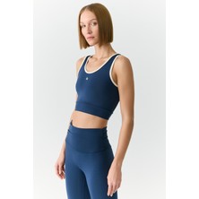 Urban Beat Helıa Kadın Beli Büzgülü Baskılı Lacivert Tayt