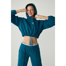 Urban Beat KATHRINE Kadın Kapüşonlu Mavi Sweatshirt