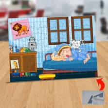 Asilmeydan Mışıl Uyuyan Sevimli Çocuk 99 Parça Puzzle Yapboz Tablo-13024741