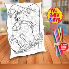 Asilmeydan Bağıran Orman Çocuğu ve Ayı Eğitici Boyama Puzzle Tablo Çocuk-451