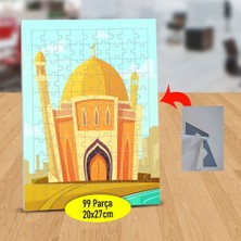 Asilmeydan Çizimsel Cami İllüstrasyonu 99 Parça Puzzle Yapboz Tablo-19359
