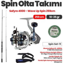 Okuma Safyre SF-4000A Olta Makinesi - Okuma Wave Up Spin 259CM 10-35GR 2 Olta Kamışı Spin Set-11