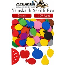 Artlantis Şekilli Eva Yapışkanlı Meyve 100 Lü 1 Paket Kendinden Yapışkanlı Eva Sticker Okul Öncesi Kreş Ana Sınıfı