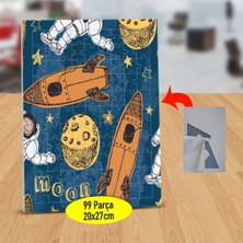 Asilmeydan Çizimsel Roket ve Astronot 99 Parça Puzzle Yapboz Tablo-8365-116