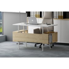 Lagomood Ironi Çalışma Masası Beyaz Meşe