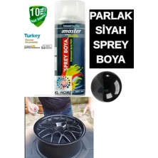 kl home (PIANO BLACK) PROFESYONEL SERİ BÜYÜK BOY PARLAK SİYAH AKRİLİK SPREY JANT BOYA - 400 ML (1 ADET)