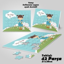 Asilmeydan Asil Hobi Benim Köpeğim - Sevimli Kız - Çocuklar İçin Eğitici Yapboz- Ayak Destekli 42 Parça Puzzle