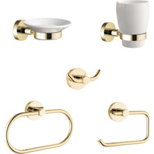 Kale Banyo D100 Porselen Aksesuar Seti Altın